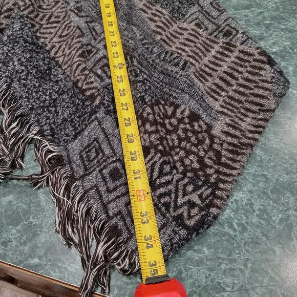 Lapis Wool Blend Long Fringe Open Front Cardigan Sweater Size M Quiet Luxury - Picture 9 of 12